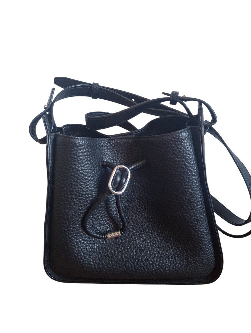 DKNY "ANNIKA" BUCKET DRAWSTRING BLACK CROSSBODY BAG